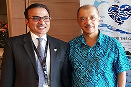President Michel with Ambassador Najeeb Al-Bader at the conference