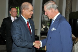 President Michel with the Prince of Wales, and Minister for Foreign Affairs Jean-Paul Adam