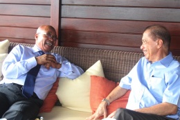 President Michel with  South African President Jacob Zuma in margins of Magagascar Crisis Talks at Ephelia Resort