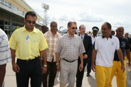 President with Explorer former hostages after return from Somalia