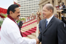 President Michel with Sri Lankan Mahinda President, State Visit to Sri Lanka, Colombo