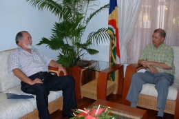 President Michel with Former President James Mancham