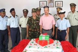 New Year's Day celebration with the Seychelles People's Defence Forces, Seychelles Coast Guard Base, Ile du Port