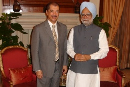 President Michel with Indian Prime Miniter Manmohan Singh during official visit to India