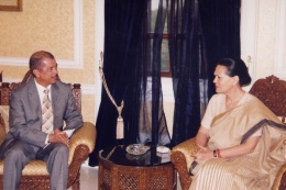 President Michel with Indira Gandhi during official visit to India