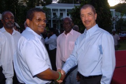 President Michel with Wavel Ramkalawan, Leader of the Seychelles National Party at the Presidential Inauguration Ceremony, State House