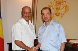 President Michel with the Leader of the Opposition Mr David Pierre