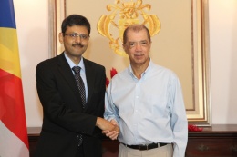First High Commissioner of the People’s Republic of Bangladesh to Seychelles, Mr. Shabbir Ahmad Chowdhury, presented his credentials to President James Michel at State House
