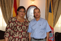 President James Michel received the Minister for Foreign Affairs and Regional Integration of the Republic of Ghana, Hon. Hanna Serwaa Tetteh, at State House
