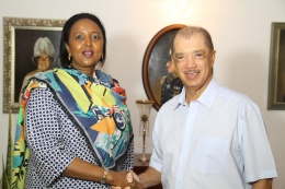 President James Michel met with the Kenyan Cabinet Secretary for Foreign Affairs, Amina Mohamed at State House.