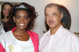 President Michel with Camila Estico, Miss Seychelles...Another World 2014