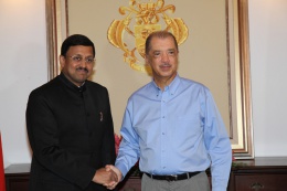 The new High Commissioner of India to Seychelles, Mr. Sanjay Kumar Panda, presented his credentials to President James Michel at State House