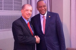 President James Michel met with the Kenyan President, Uhuru Kenyatta in the margins of US Africa Summit