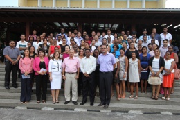 President Michel in a souvenir photo with the July to December 2013 Cohort