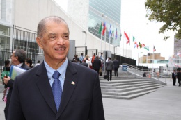 President Michel in front of the UN Headquarters