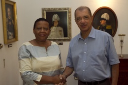 President James Michel met with the African Union Special Rapporteur on Expression and Access to Information in Africa, Ms. Pansy Tlakula  State House.
