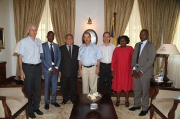 President James Michel met with the Commissioner in charge of the promotion and protection of Human Rights, Honourable Commissioner Yeung Sik Yuen at State House.