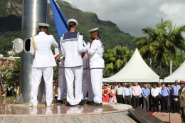 President Michel attended the flag raising ceremony commemorating the first Constitution Day of the Republic of Seychelles organised by the National Celebration Committee.