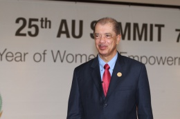 Seychelles President James Michel at the end of the African Union (AU) summit in Johannesburg, Pretoria