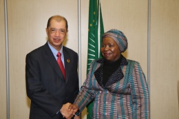 The Seychelles President, Mr. James Michel met with the Chairperson of the African Union Commission, Dr Nkosazana Dlamini Zuma in the margins of the 25th African Union Summit, Johannesburg, South Africa.
