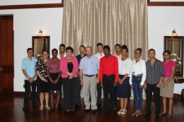President James Michel received twelve A level students at State House who are the best performers of the 2015 graduation year