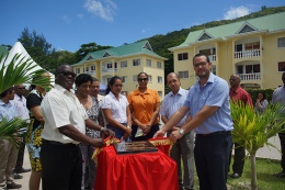 President James Michel attended the launching ceremony of  Habitat Week 2015 where he witnessed the unveiling of a commemorative plaque to officially name the Karl Tamatave estate,  a government housing estate at Grand Anse Praslin.