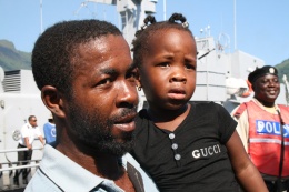 Seychellois fisherman Francis  Leon reunited with his daughter
