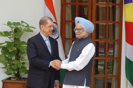 President Michel with Indian Prime Minister Dr Manmohan Singh, State Visit to India, New Delhi