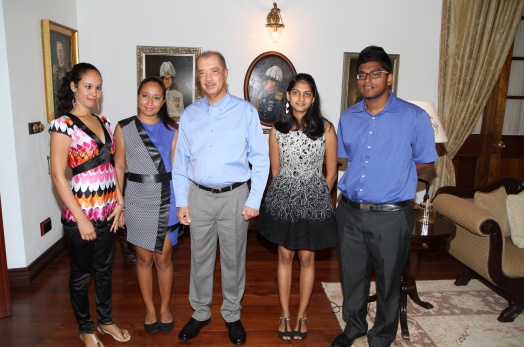Fly high the Seychelles flag- President Michel meets Best A Level Students