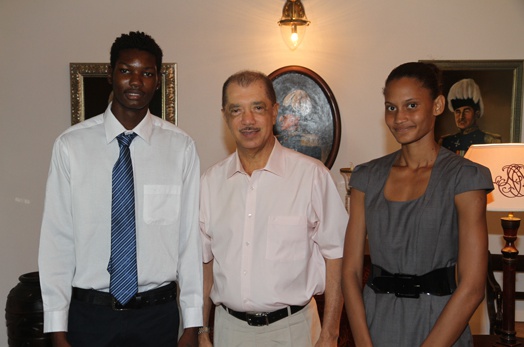 President Michel receives Seychellois Athletes who won golds at South African Open Athletic Championships