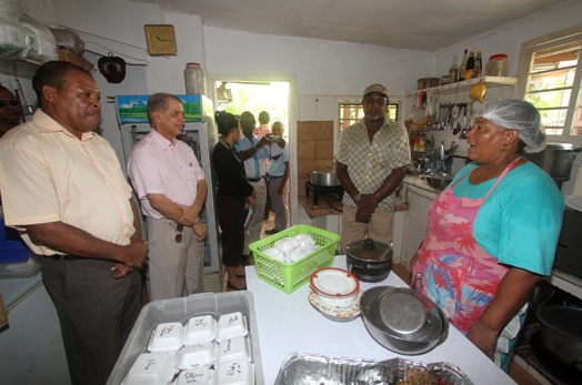 President Michel visits businesses at Roche Caiman and Les Mamelles