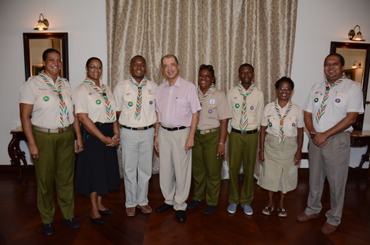 President Michel meets with representatives of the Seychelles Scouts Association