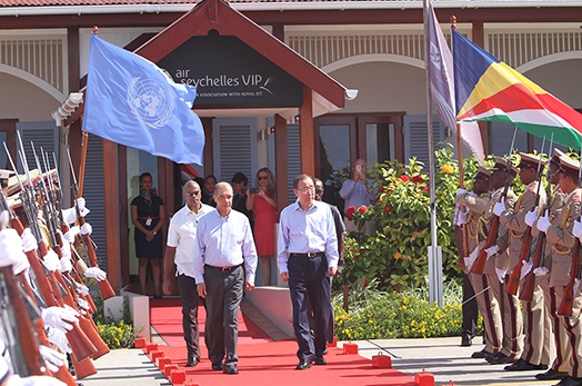 UNSG Ban Ki-moon bids farewell following historic visit to Seychelles