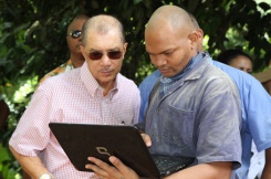 President Michel visits small businesses in southern districts of Mahe.